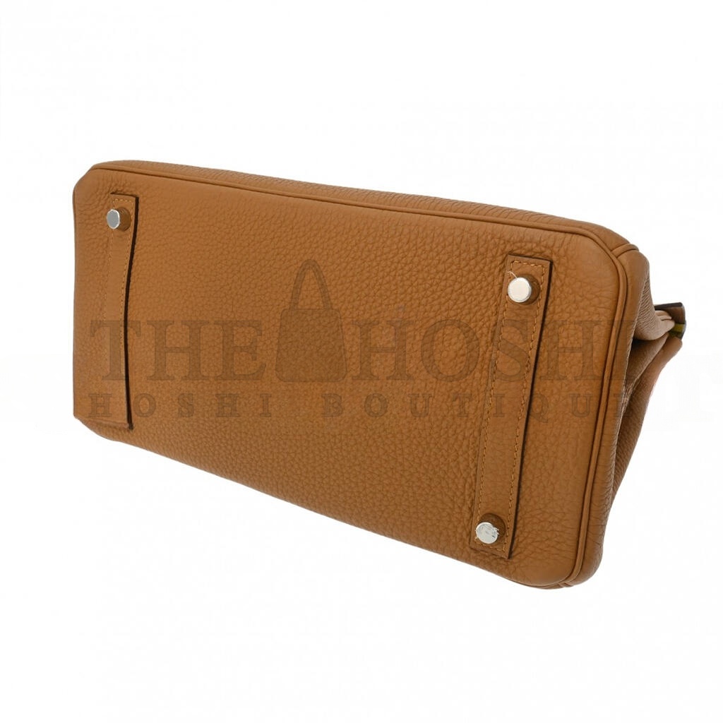 H**me5 BIRKIN 25 TOGO LEATHER SESAME LEATHER LEMON YELLOW SILVER BUCKLE BAG 630873 (25*20*13cm) Master Quality